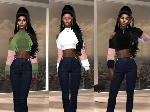  The Sims Resource: Aurelia Fur Sweater by Teenageeaglerunner