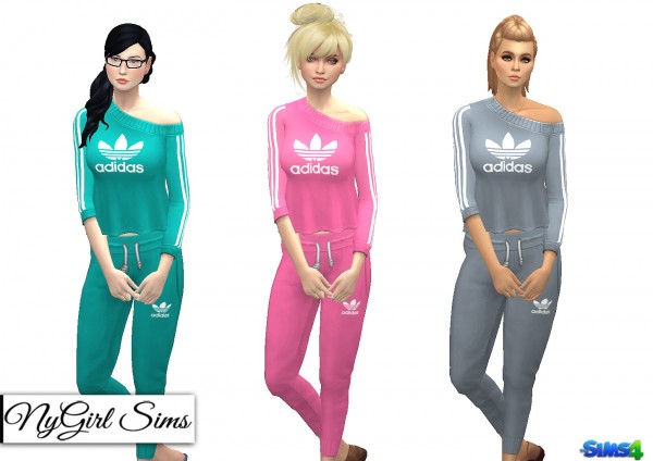  NY Girl Sims: Cropped Jogger Pant and Off Shoulder Sweater