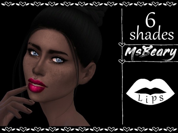  The Sims Resource: Dark Shimmery Lips by MsBeary