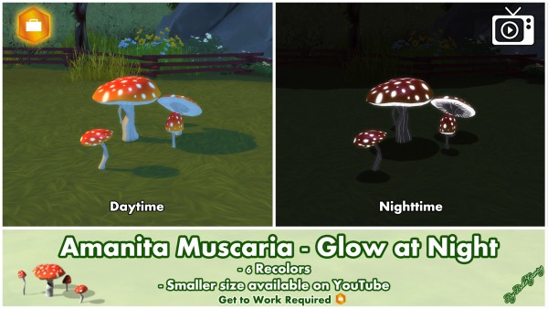  Mod The Sims: Amanita Muscaria   Glow at Night by Bakie
