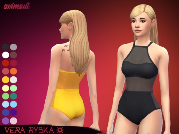  The Sims Resource: Swimsuit with tulle inserts by Vera Rybka