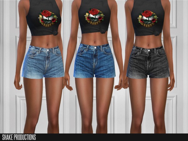  The Sims Resource: Denim Skirt and Shorts Set by ShakeProductions