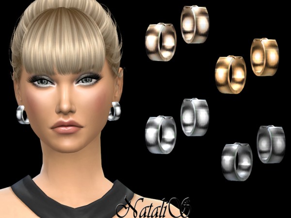  The Sims Resource: Wide hoop earrings 01 by NataliS