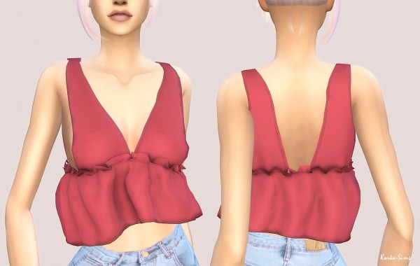Korka Sims: Cropped lush top