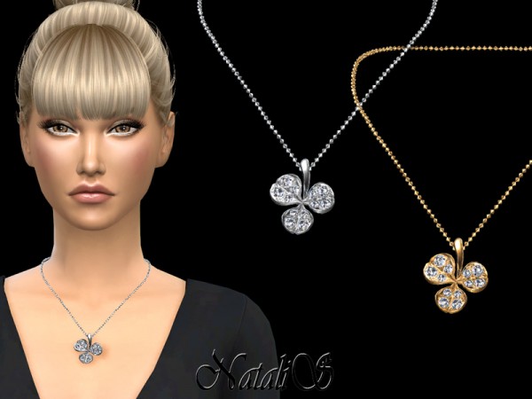  The Sims Resource: Clover leaf pendant necklace by NataliS