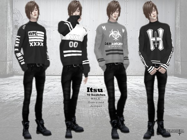  The Sims Resource: ITSU   Oversized  Jumper by Helsoseira