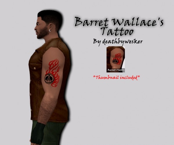  Simsworkshop: Barret Wallaces Tattoo by deathbywesker