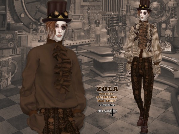  The Sims Resource: ZOLA   Victorian Steampunk Shirt by Helsoseira