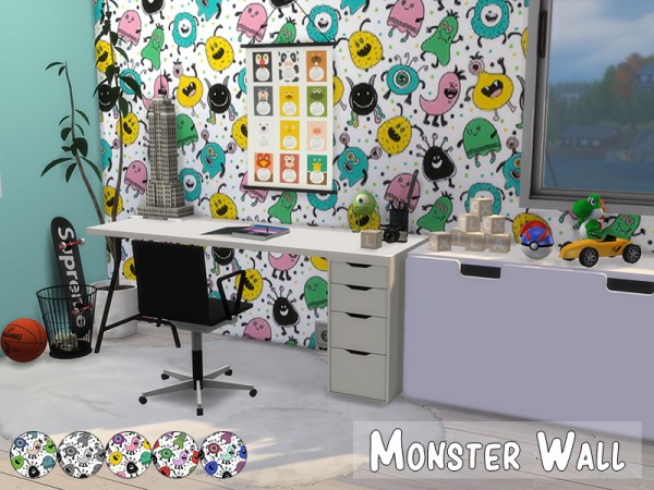 Models Sims 4: Monster Wall