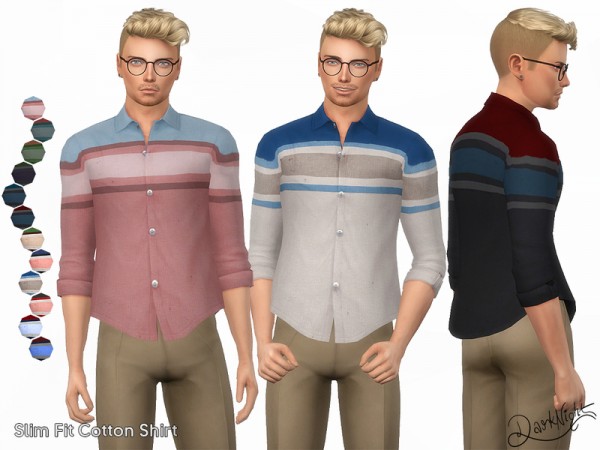  The Sims Resource: Slim Fit Cotton Shirt by DarkNighTt