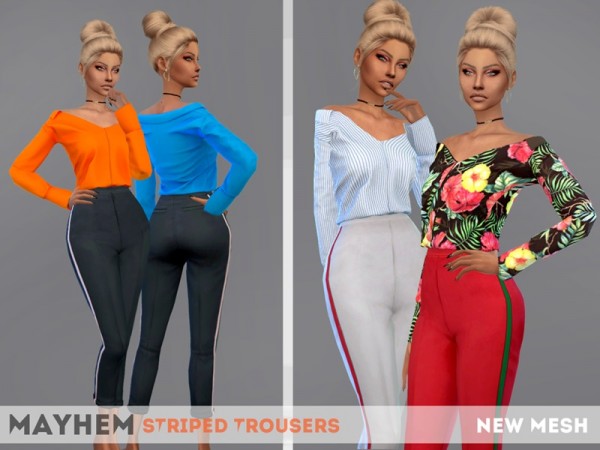  The Sims Resource: Striped trousers 01 by mayhem sims