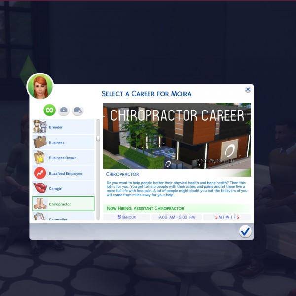  Mod The Sims: Chiropractor Career by Piscean6
