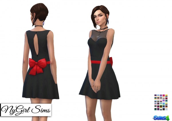  NY Girl Sims: Sleeveless Sheer Top Sundress with Bow