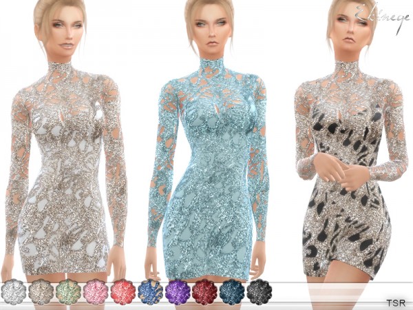  The Sims Resource: Sequin Mini Dress by ekinege
