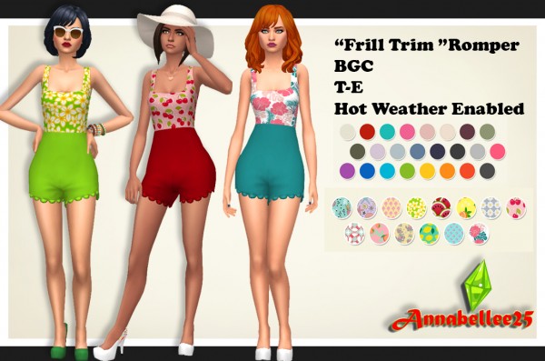  Simsworkshop: Frill Trim Romper by Annabellee25