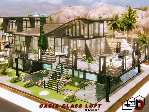  The Sims Resource: Oasis Glass Loft by Danuta720