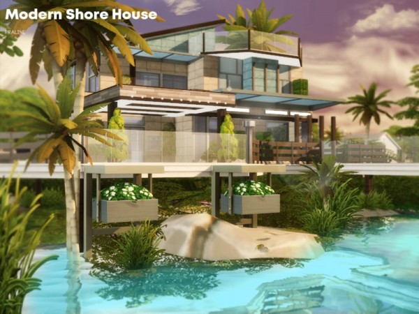  The Sims Resource: Modern Shore House by Pralinesims