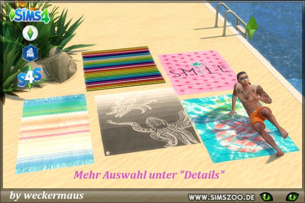 Blackys Sims 4 Zoo: Beach towel by weckermaus