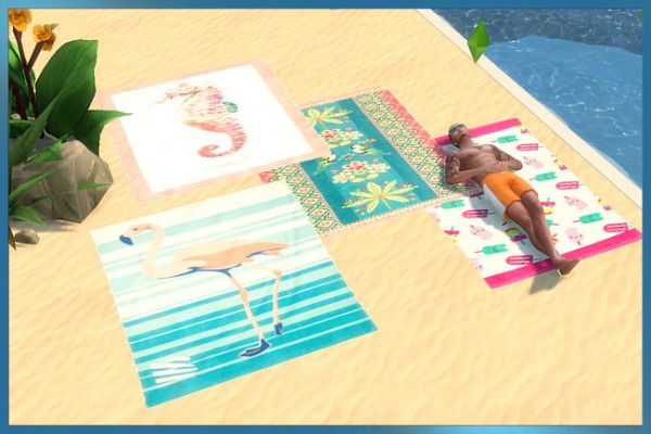 Blackys Sims 4 Zoo: Beach towel by weckermaus