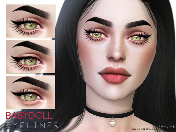  The Sims Resource: Babydoll Eyeliner N84 by Pralinesims