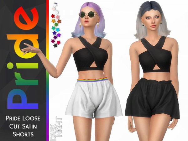  The Sims Resource: Pride Collection Loose Cut Satin Shorts by DarkNighTt