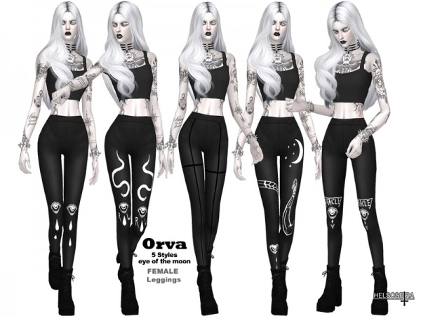  The Sims Resource: ORVA Eye of the Moon Leggings by Helsoseira