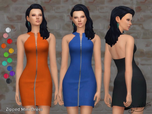  The Sims Resource: Zipped Mini Dress  by DarkNighTt