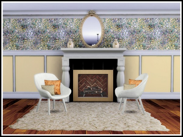  The Sims Resource: Glass Mosaic Fireplace Walls by marcorse