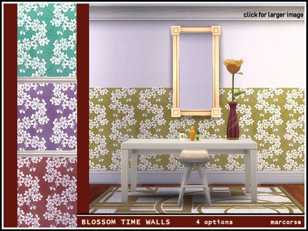  The Sims Resource: Blossom Time Walls by marcorse