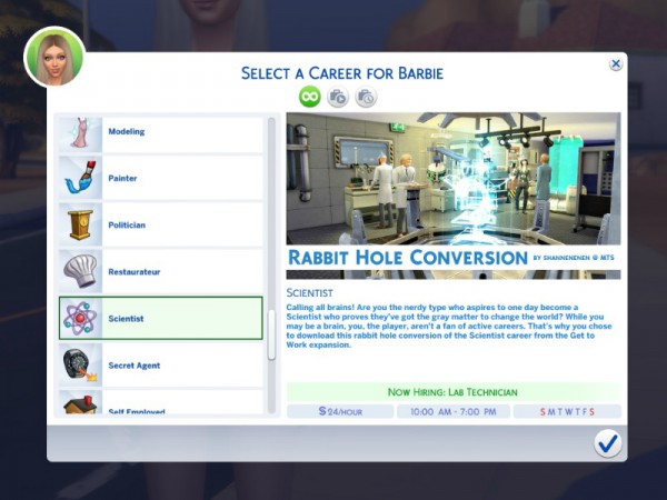  Mod The Sims: Scientist Career: Rabbit Hole by shannenenen