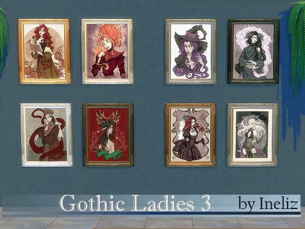  The Sims Resource: Gothic ladies 3 paints by Ineliz