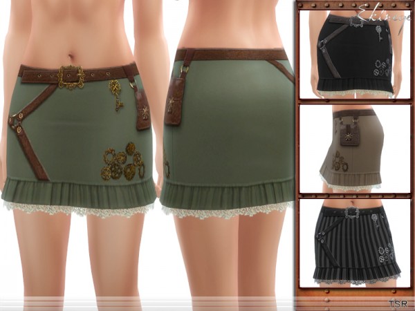  The Sims Resource: Steampunk Mini Skirt by ekinege