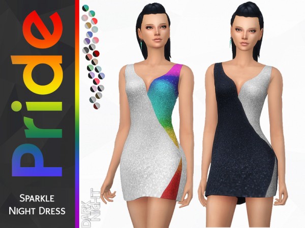  The Sims Resource: Pride Collection Sparkle Night Dress by DarkNighTt