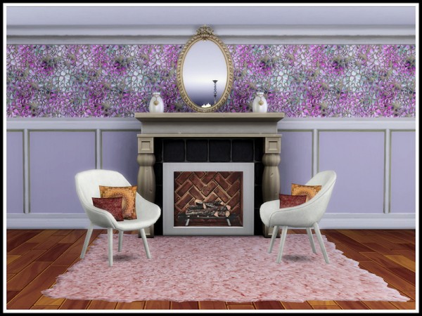  The Sims Resource: Glass Mosaic Fireplace Walls by marcorse
