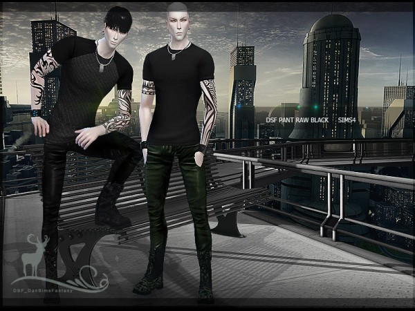  The Sims Resource: Pant Raw black by DanSimsFantasy