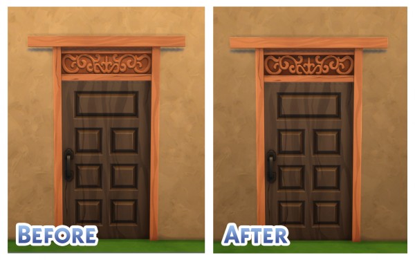  Mod The Sims: Wooden Door Texture Fix by Menaceman44