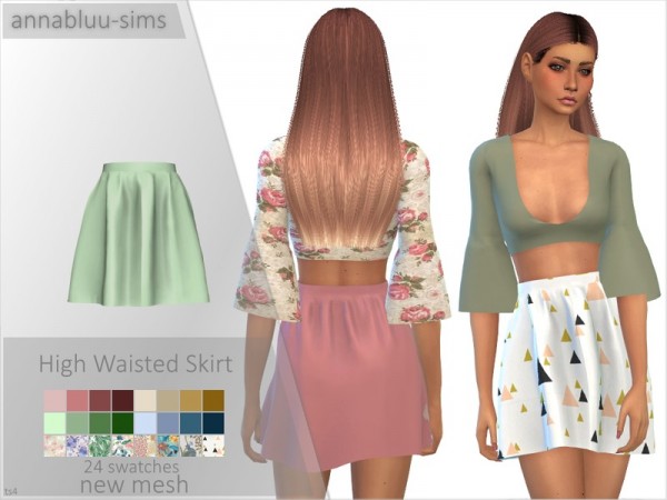  The Sims Resource: High Waisted Skirt by annabluu