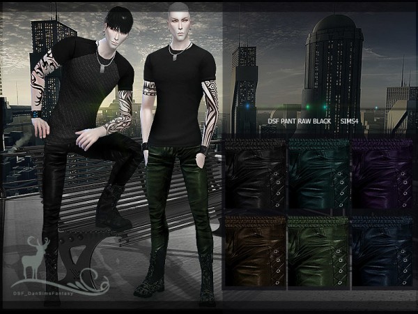  The Sims Resource: Pant Raw black by DanSimsFantasy