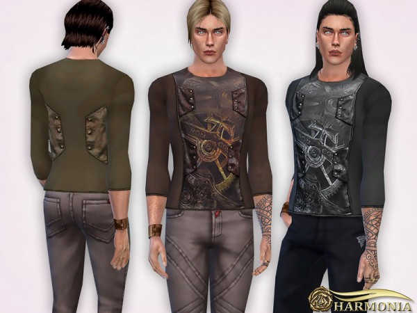  The Sims Resource: Steampunk Gear Printing Tops by Harmonia