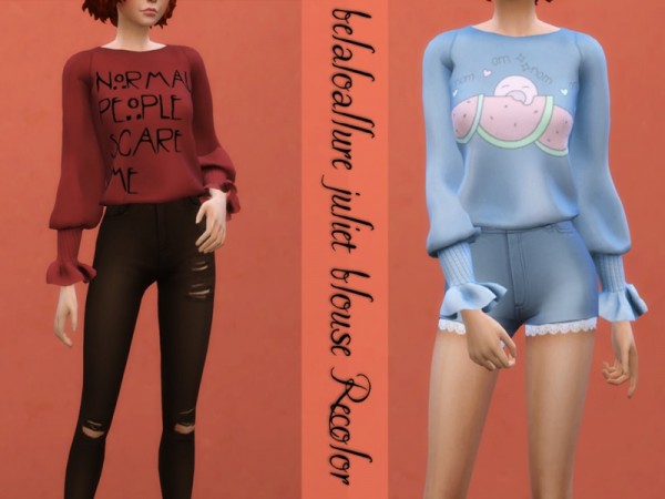  The Sims Resource: Belaloallure juliet blouse recolored by Reevaly