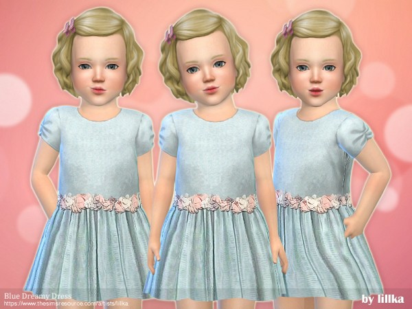  The Sims Resource: Blue Dreamy Dress by lillka