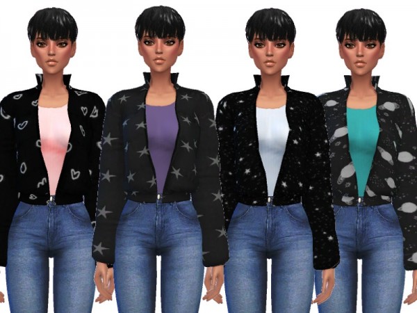  The Sims Resource: Kawaii Bomber Jackets by Wicked Kittie