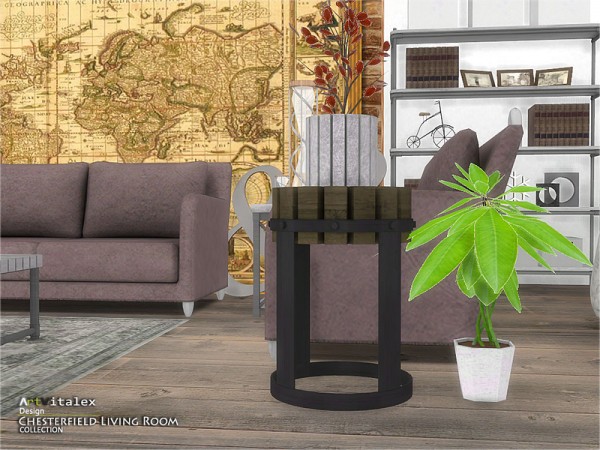  The Sims Resource: Chesterfield Livingroom by ArtVitalex