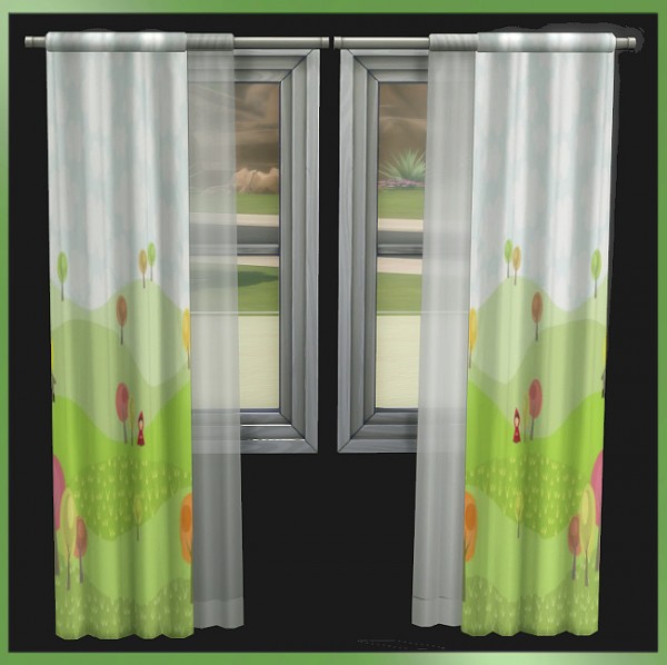 Blackys Sims 4 Zoo: Kids Room Curtains by weckermaus