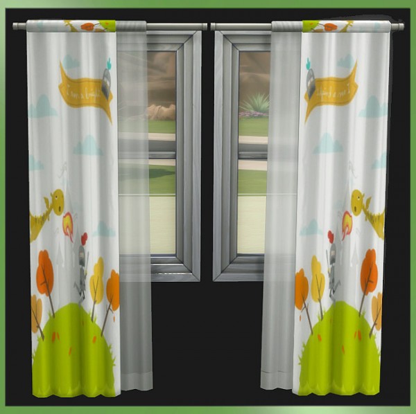  Blackys Sims 4 Zoo: Kids Room Curtains by weckermaus