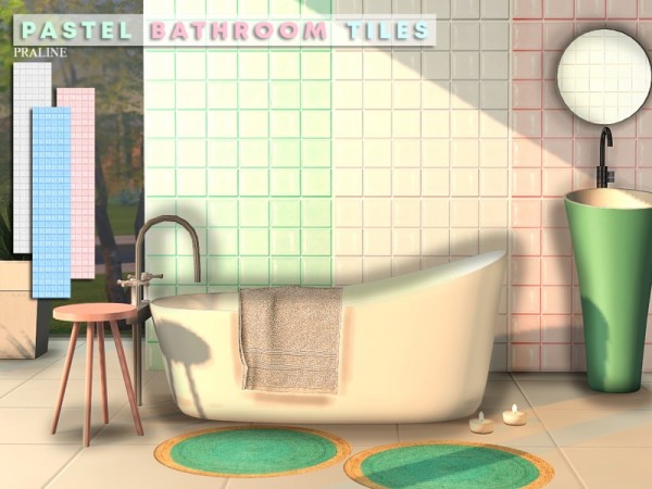  The Sims Resource: Pastel Bathroom Tiles by Pralinesims