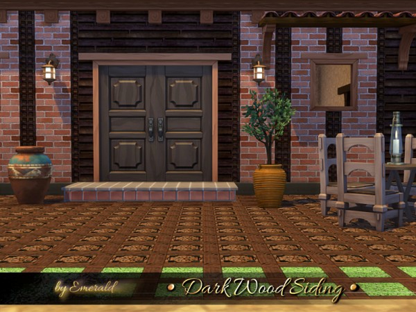  The Sims Resource: Dark Wood Siding by emerald