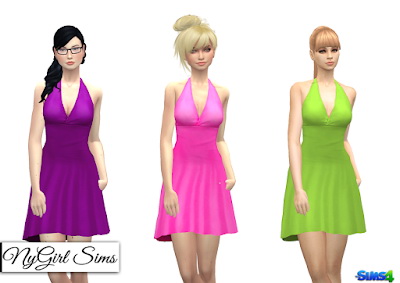  NY Girl Sims: Simple Halter Flare Sundress
