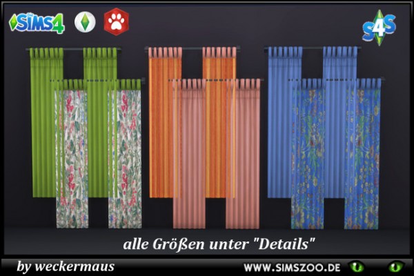  Blackys Sims 4 Zoo: Curtain set by weckermaus