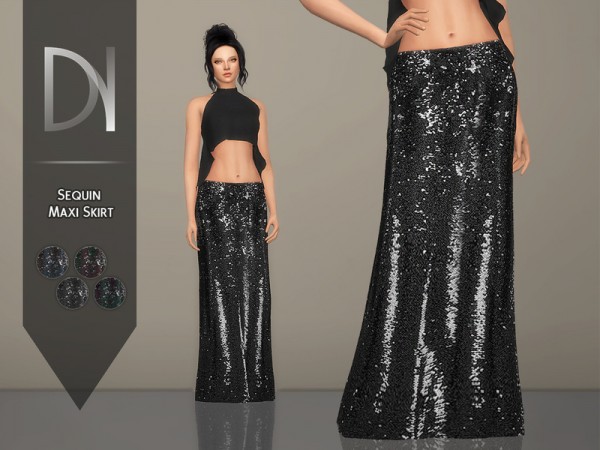  The Sims Resource: Sequin Maxi Skirt by DarkNighTt